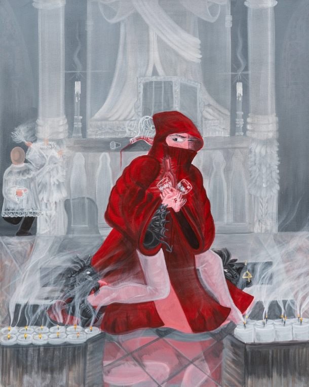 Oh de Laval. The Sinner, 2025, Acrylic on canvas, 100x80 cm 