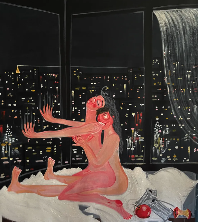Oh de Laval. Forbidden fruit tastes the sweetest, 2021, Acrylic on canvas, 150x170 cm