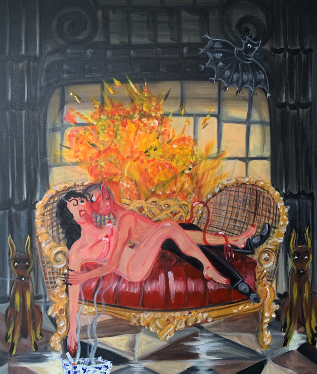 Oh de laval. Here comes a feeling you though you’d forgotten, 2020, Acrylic on canvas, 80x70 cm
