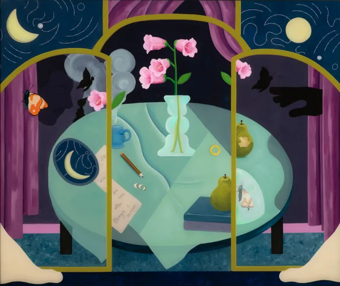 Gori Mora. Sonetos del amor oscuro, 2024, Oil on perspex, 152.7x128.3 cm