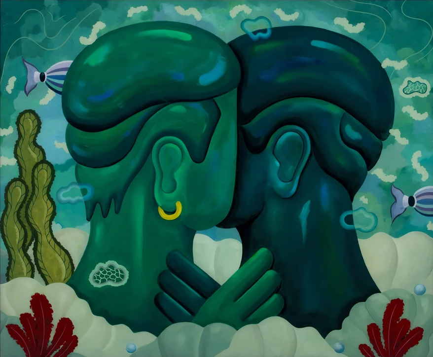 Gori Mora. Union, 2024, Oil on perspex, 120.4x100.3 cm