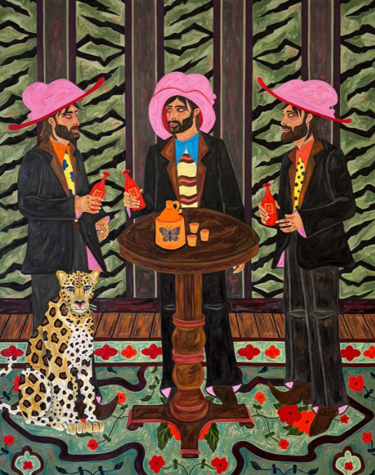 Ben Crase. Sunday Gardens, 2025, Oil, oil stick, pigment stick, oil pastel on canvas, 152.4x122 cm