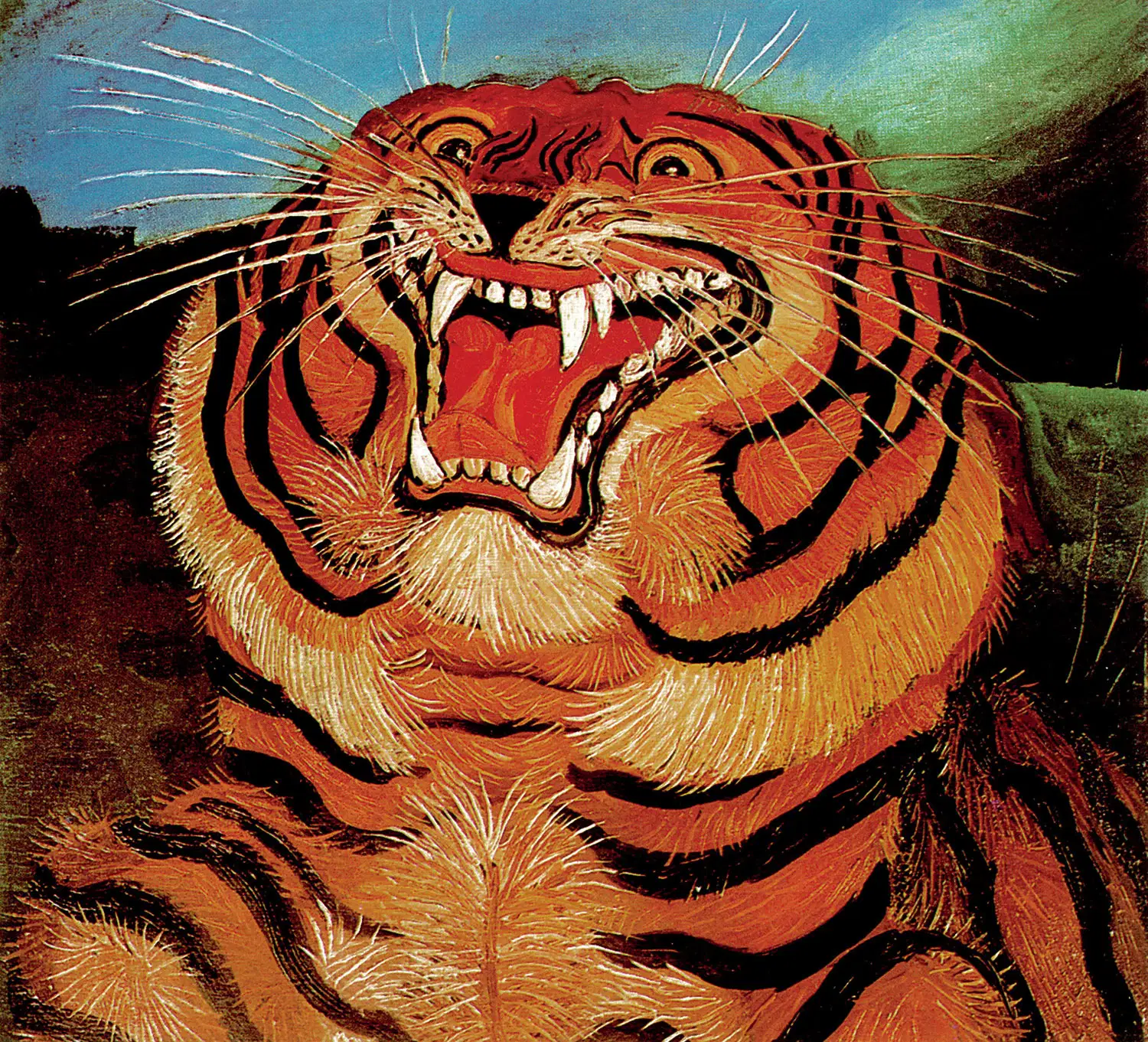 Antonio Ligabue. Testa di tigre, 1957-1958, Olio su faesite, 60x55 cm