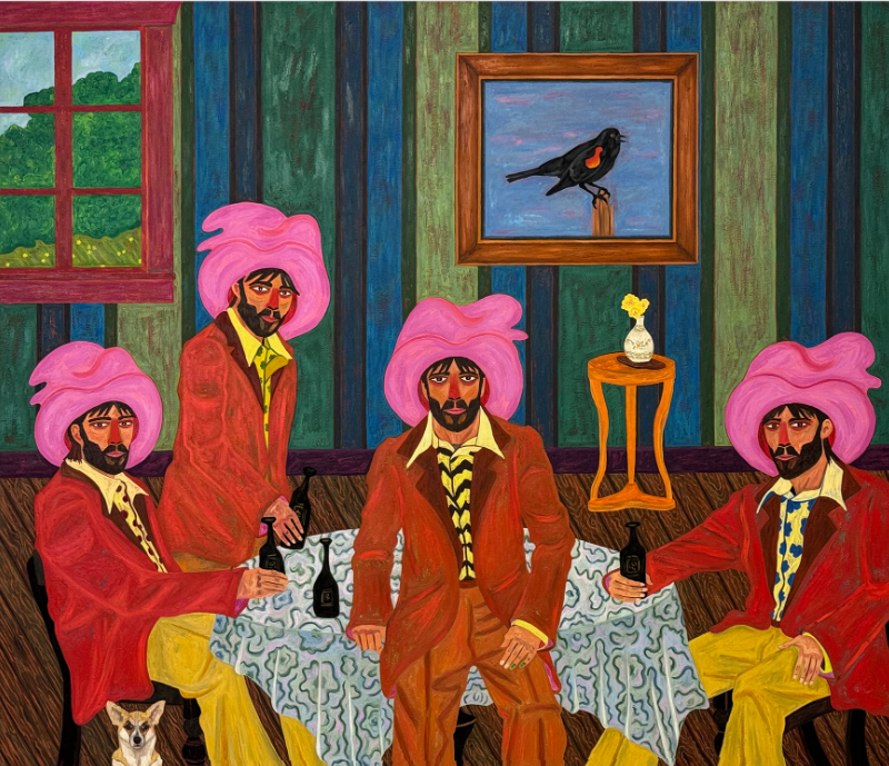 Ben Crase. Blackbird, 2024, Oil, oil stick, pigment stick, oil pastel on canvas, 182.9x213.4 cm
