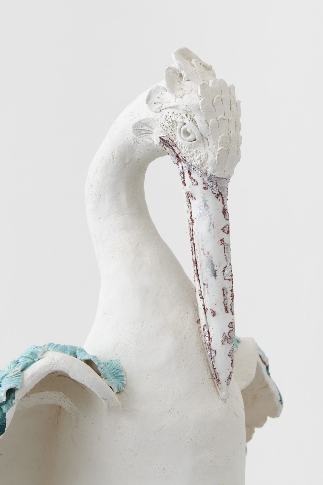 Benedetto Pietromarchi. Stork, 2020, Terracotta and ceramic, 60x35x30 cm