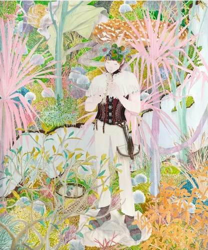 Ding Shilun. Hunter’s Whistle, 2024, Oil on linen, 230x190 cm