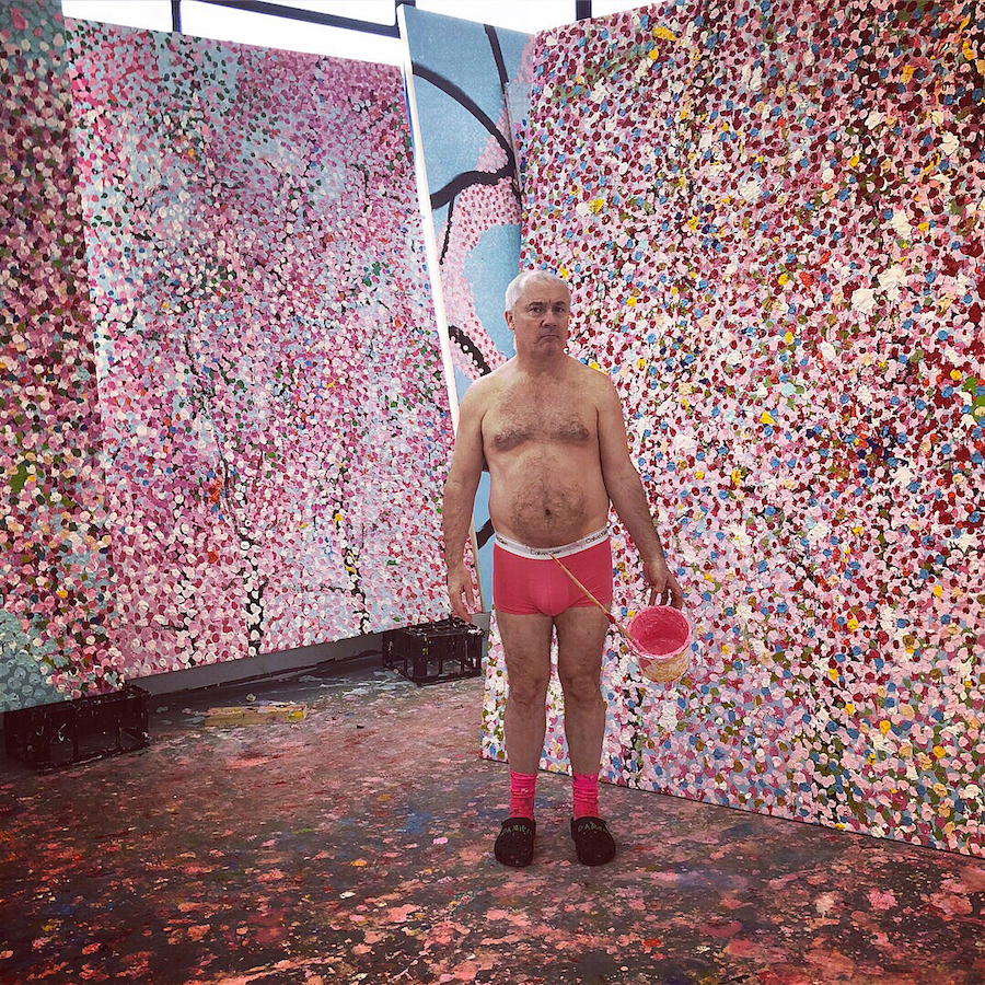 Damien Hirst in his studio