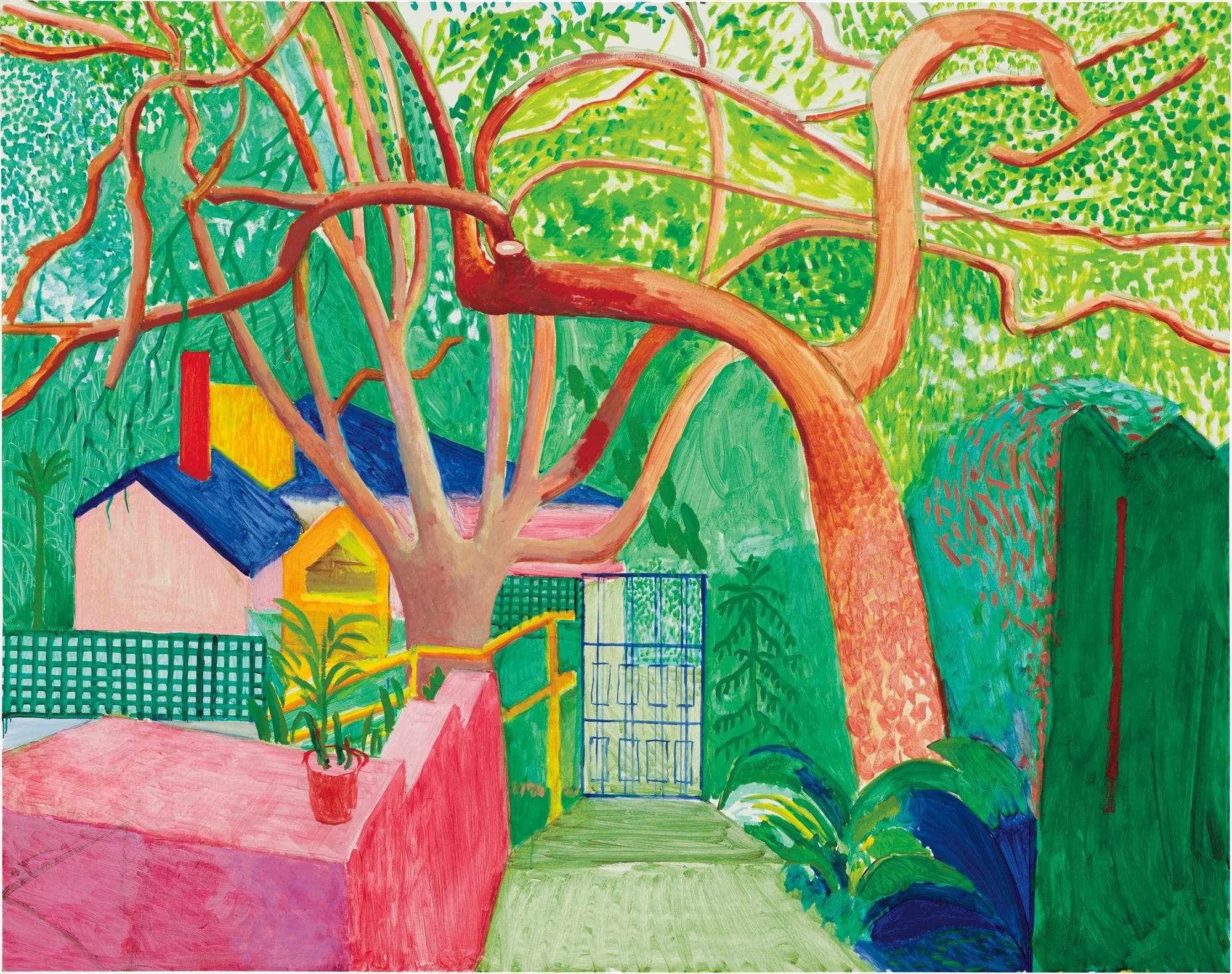 David Hockney. The Gate, 2000, Oil on canvas, 152.4x193 cm