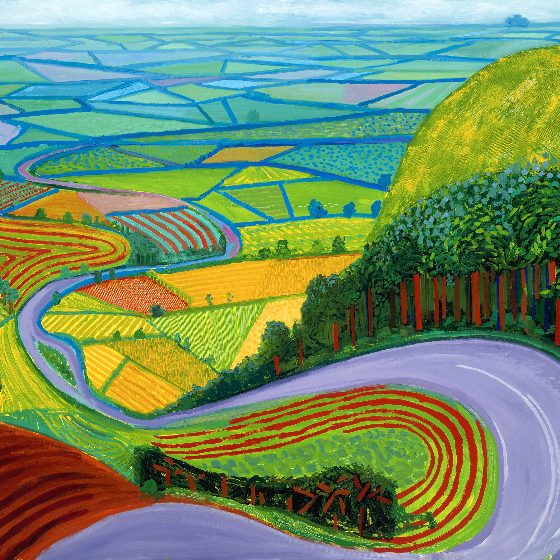 David Hockney. Garrowby Hill, 1998, Museum of Fine Arts, Boston and Prudence Cuming Associates