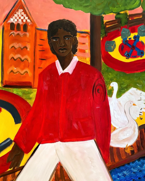 Ella Bril. My neighbor, 2022, Oil on linen canvas, 100x140 cm