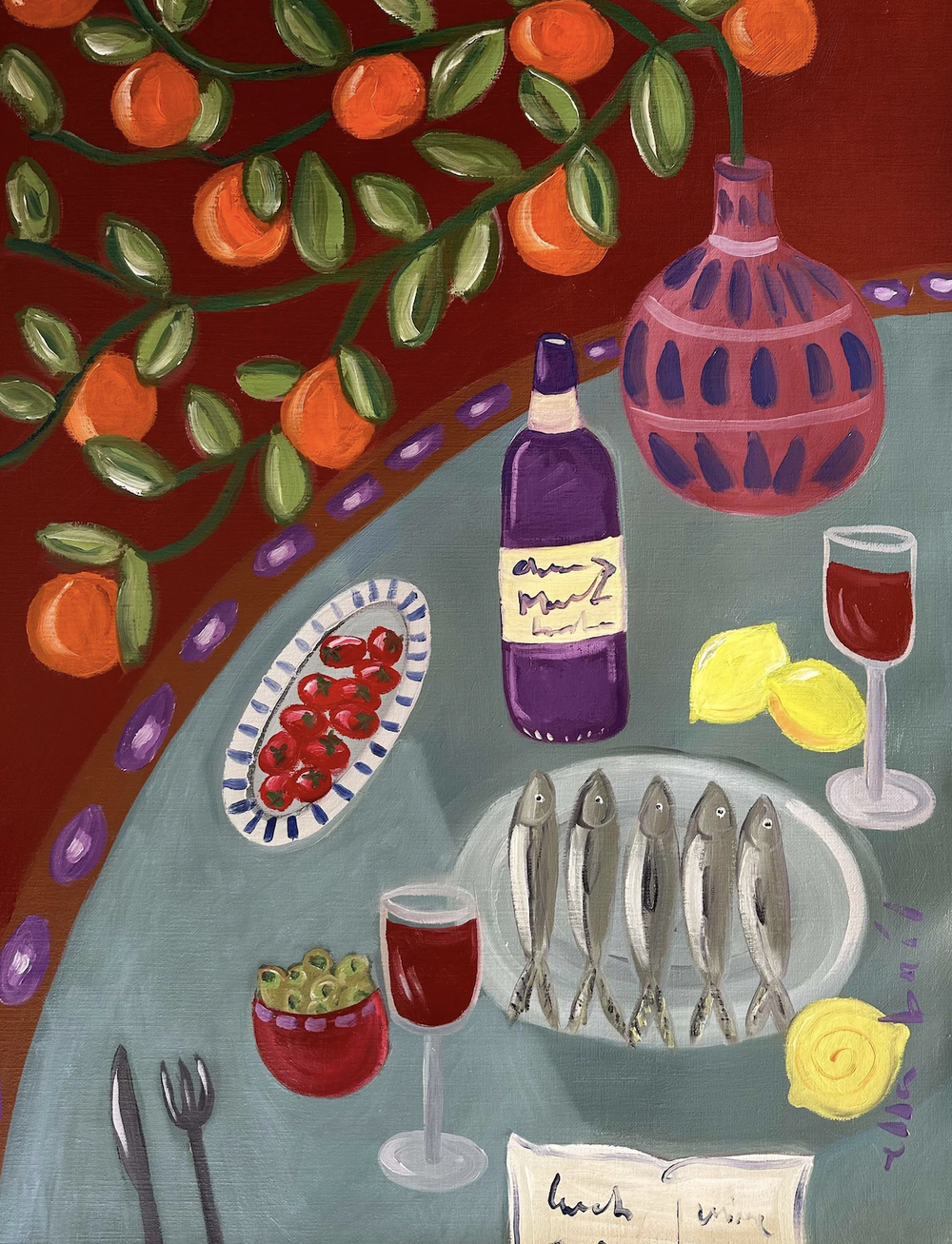 Ella Bril. Still life Tapas, 2022, Oil on linen canvas, 67x90 cm