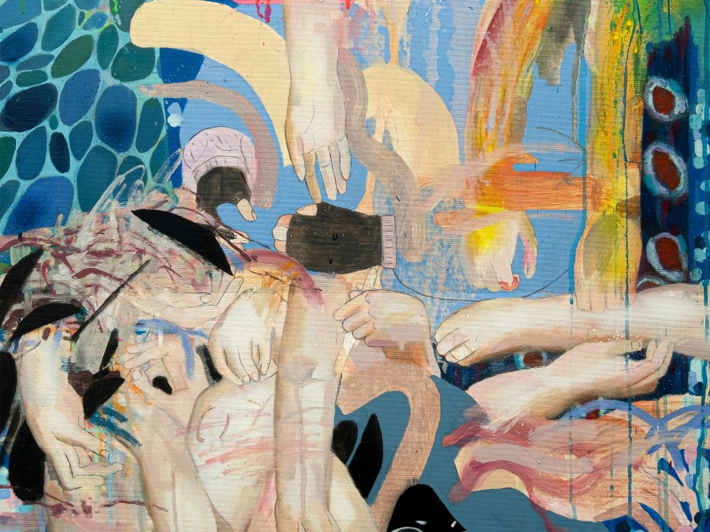 Giampaolo Parrilla. Intermittence (Details), 2024, Oil and acrylic on canvas, 140x90 cm