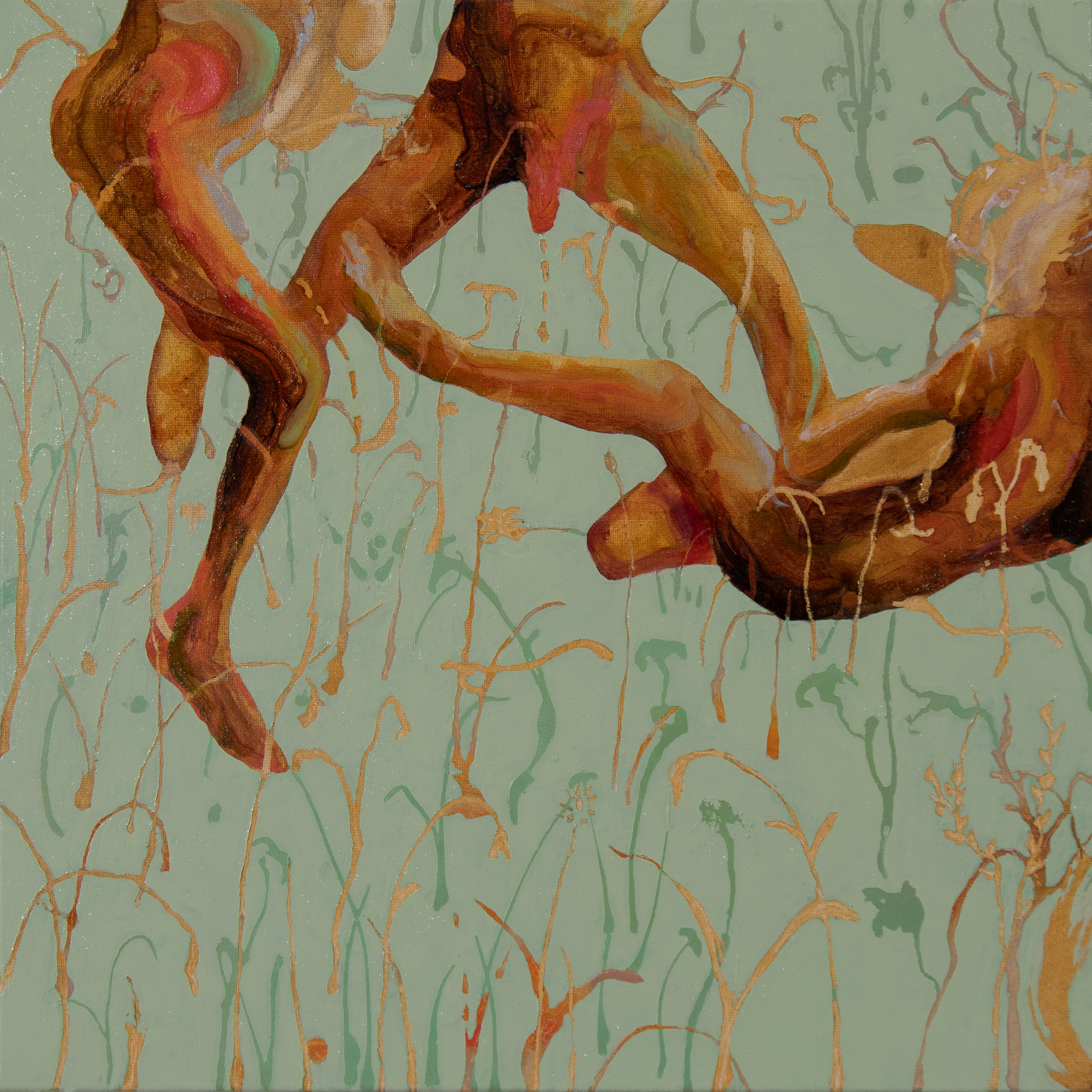 Giuseppe Gallace. Fioriture diurne, 2025, Tecniche miste su tela, 20x20 cm