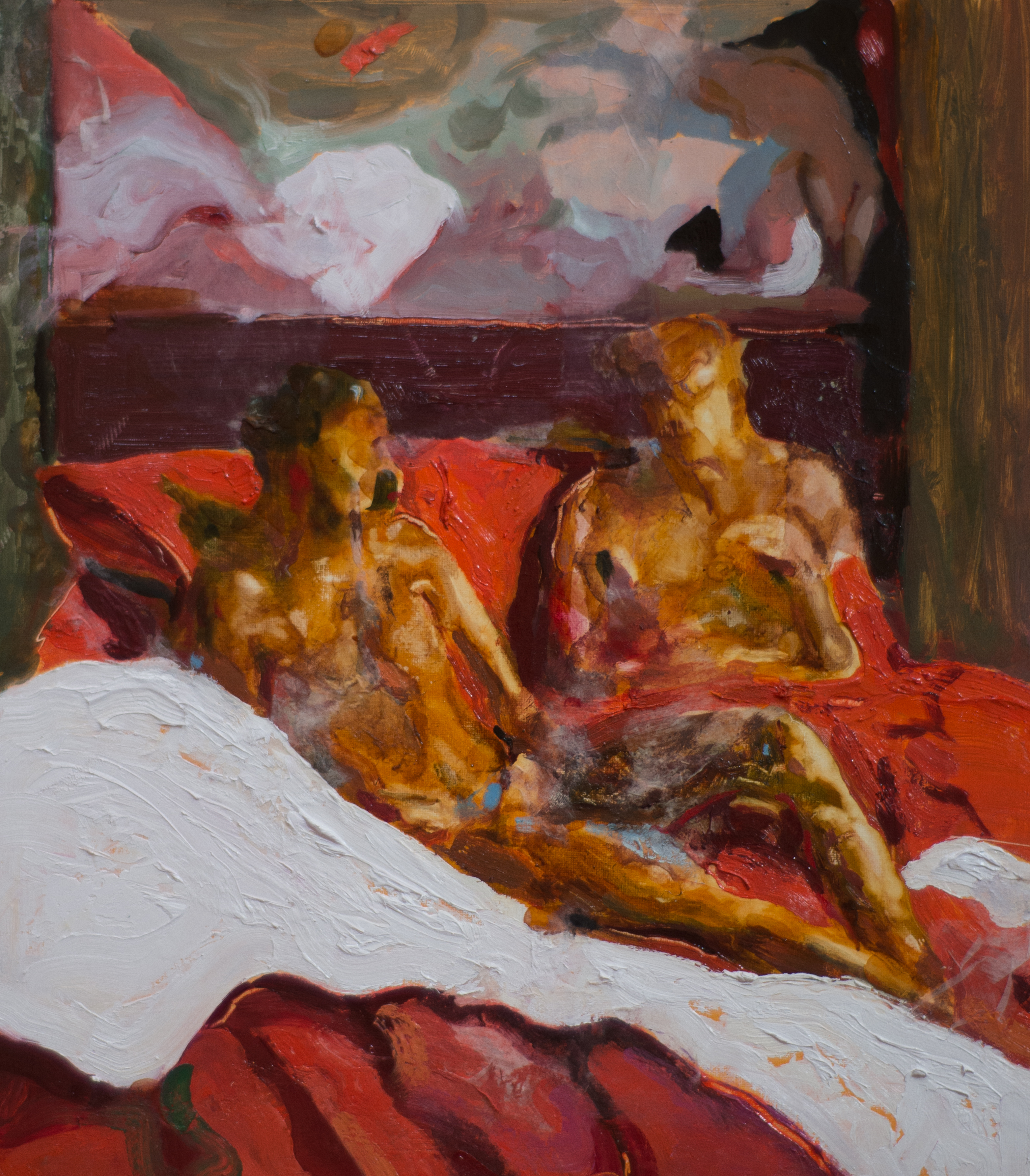 Giuseppe Gallace. A loro piace l'arte contemporanea, 2025, Tecniche miste su tela, 60x90 cm