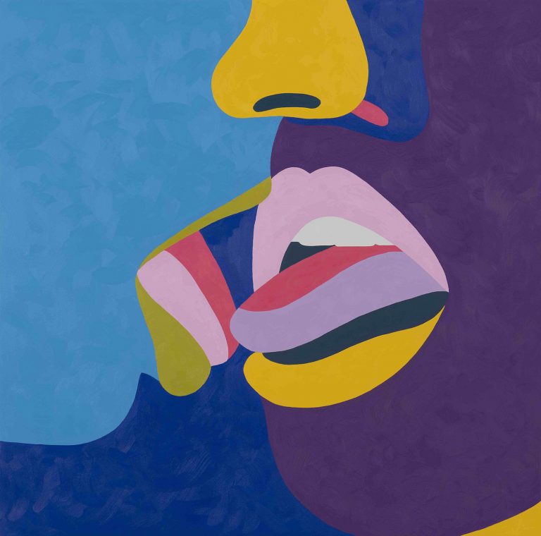 Helen Beard. Sweet Kisses, 2020, Oil on canvas, 120x120 cm
