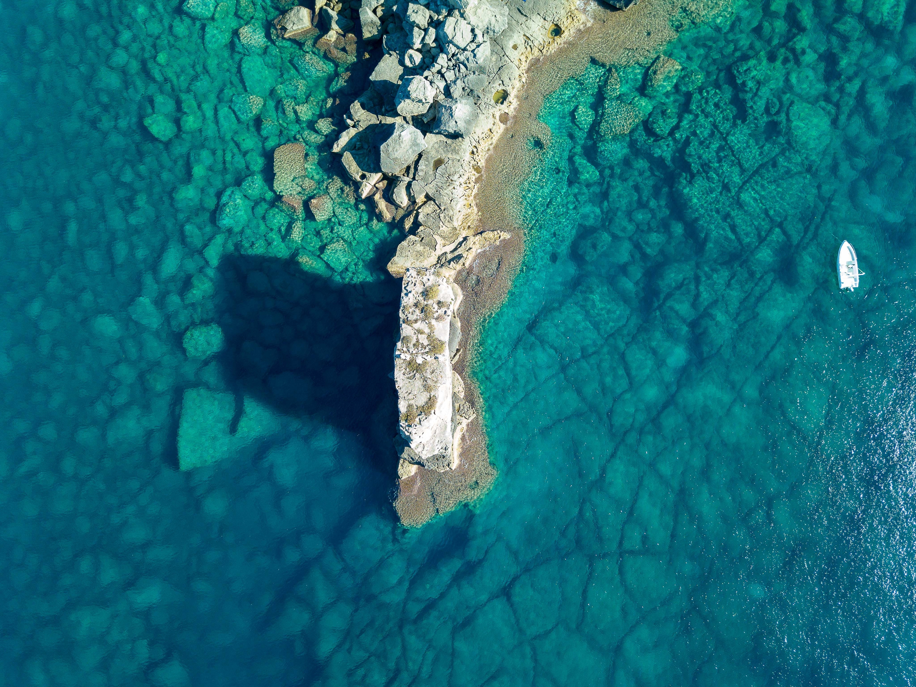 The Salento coastline, where the rock falls directly into the sea