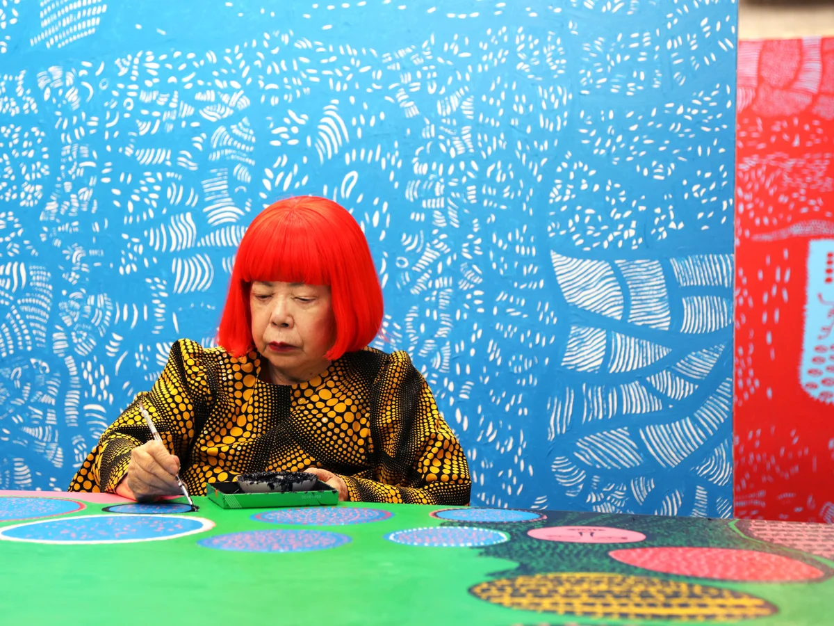 Yayoy Kusama in her studio