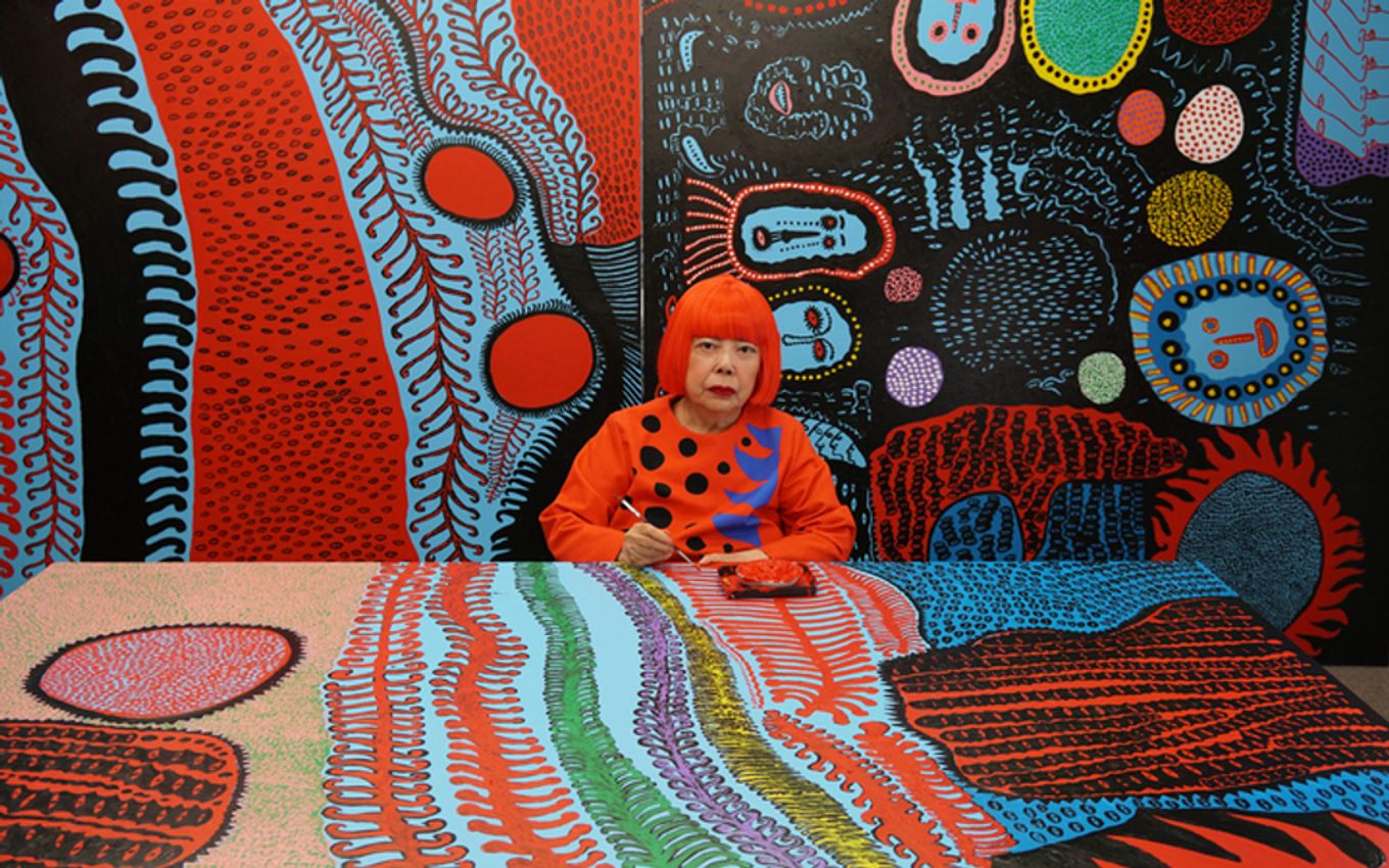 Yayoy Kusama in her studio